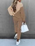 2 Piece Women Tracksuit Lantern Sleeve Top And Pants Set