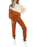 2 Piece Women Tracksuit Lantern Sleeve Top And Pants Set