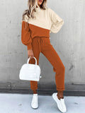 2 Piece Women Tracksuit Lantern Sleeve Top And Pants Set