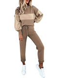 2 Piece Women Tracksuit Lantern Sleeve Top And Pants Set