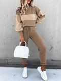 2 Piece Women Tracksuit Lantern Sleeve Top And Pants Set