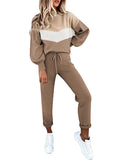 2 Piece Women Tracksuit Lantern Sleeve Top And Pants Set