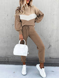 2 Piece Women Tracksuit Lantern Sleeve Top And Pants Set