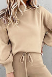 2 Piece Women Tracksuit Lantern Sleeve Top And Pants Set