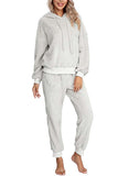 Womens Pyjama Sets Solid Hoodie Sleepwear Tracksuit