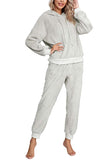 Womens Pyjama Sets Solid Hoodie Sleepwear Tracksuit