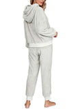 Womens Pyjama Sets Solid Hoodie Sleepwear Tracksuit