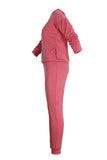 Solid Sweatshirt And Jogger Pants Loungewear Tracksuit
