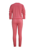 Solid Sweatshirt And Jogger Pants Loungewear Tracksuit