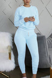 Solid Ruched Top And Pants Sports Tracksuit