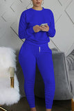 Crew Sweatshirt Ruched Long Pants Sweatsuit Set