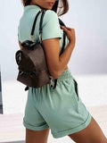 Womens Crop Top And Shorts 2 Piece Bodycon Set