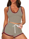 Womens 2 Piece Sports Outfits Summer Tank Top With Shorts Tracksuits