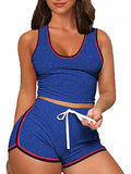 Womens 2 Piece Sports Outfits Summer Tank Top With Shorts Tracksuits