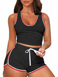 Womens 2 Piece Sports Outfits Summer Tank Top With Shorts Tracksuits