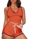 Womens 2 Piece Sports Outfits Summer Tank Top With Shorts Tracksuits