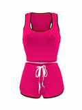 Womens 2 Piece Sports Outfits Summer Tank Top With Shorts Tracksuits
