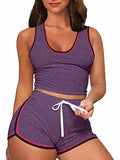 Womens 2 Piece Sports Outfits Summer Tank Top With Shorts Tracksuits