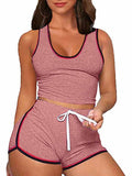 Womens 2 Piece Sports Outfits Summer Tank Top With Shorts Tracksuits