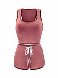 Womens 2 Piece Sports Outfits Summer Tank Top With Shorts Tracksuits