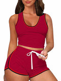 Womens 2 Piece Sports Outfits Summer Tank Top With Shorts Tracksuits