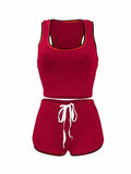 Womens 2 Piece Sports Outfits Summer Tank Top With Shorts Tracksuits