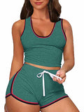 Womens 2 Piece Sports Outfits Summer Tank Top With Shorts Tracksuits