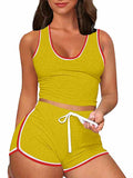 Womens 2 Piece Sports Outfits Summer Tank Top With Shorts Tracksuits