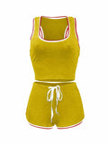 Womens 2 Piece Sports Outfits Summer Tank Top With Shorts Tracksuits
