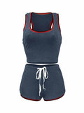 Womens 2 Piece Sports Outfits Summer Tank Top With Shorts Tracksuits