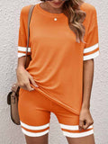 Women 2 Piece Outfits Shorts Set Short Sleeve T Shirt Biker Shorts Set