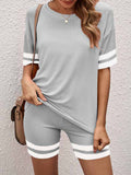 Women 2 Piece Outfits Shorts Set Short Sleeve T Shirt Biker Shorts Set