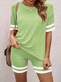 Women 2 Piece Outfits Shorts Set Short Sleeve T Shirt Biker Shorts Set