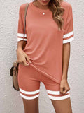 Women 2 Piece Outfits Shorts Set Short Sleeve T Shirt Biker Shorts Set