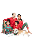 Baby Long Sleeve Striped Christmas Family Footie Pajama Light Green