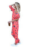 Kids Long Sleeve Striped Christmas Family Pajama Set Watermelon Red