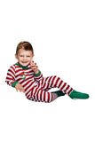 Baby Santa Stripe Printed Christmas Family Footie Pajama Ruby