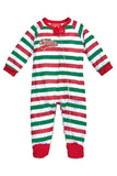 Baby Stripe Santa Printed Christmas Family Footie Pajama Ruby