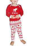 Boys Reindeer Printed Family Christmas Pajama Set Watermelon Red