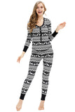 Ensemble de pyjama de Noël à imprimé renne et arbre boutonné sur le devant