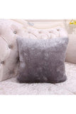 Homey Fluffy Plain Faux Fur Throw Pillow Cover Silver 16x16in