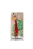 Glitter Stars Christmas Tree Reindeer Print Case For iPhone Coffee