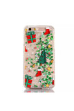 Glitter Stars Christmas Tree Stocking Print Transparent Case For iPhone