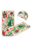 Glitter Stars Christmas Tree Stocking Print Transparent Case For iPhone