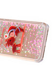 Glitter Merry Christmas Reindeer Print Transparent Case For iPhone Pink