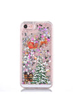 Glitter Christmas Tree Santa Claus Print Transparent Case For iPhone