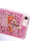 Glitter Stars Christmas Tree Santa Claus Print Case For iPhone Pink