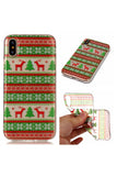 Christmas Tree Reindeer Print Transparent Soft Case For iPhone Green
