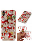 Christmas Santa Claus Gifts Print Transparent Soft Case For iPhone Red