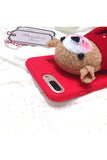 Fashion Merry Christmas Plush Doll Reindeer Case For iPhone Red